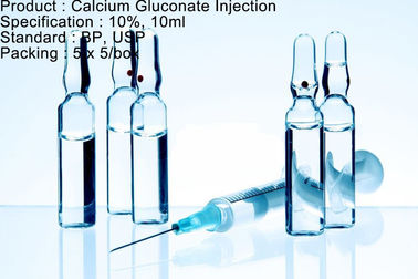 แคลเซียมกลูโคเนตฉีดทางหลอดเลือดดำปริมาตรขนาดเล็กสำหรับเตตร้า Hypocalcemic