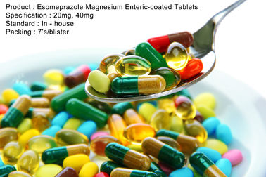 Esomeprazole แมกนีเซียมเม็ดเคลือบลำไส้ยา 20 มก., 40 มก