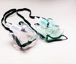 หน้ากากออกซิเจน Nebulizer อุปกรณ์การแพทย์ Tranparent / Green ทิ้งด้วยหลอด